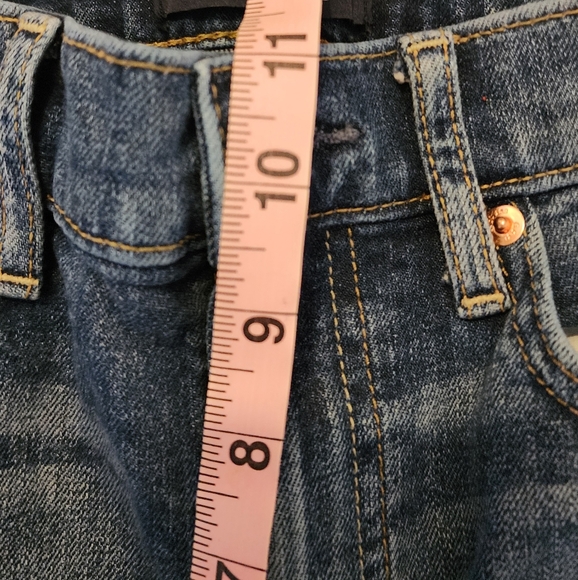 Womens Gap Denim Cigarette Jeans High Rise Distressed Raw Hem Size 28/6 - Picture 7 of 11